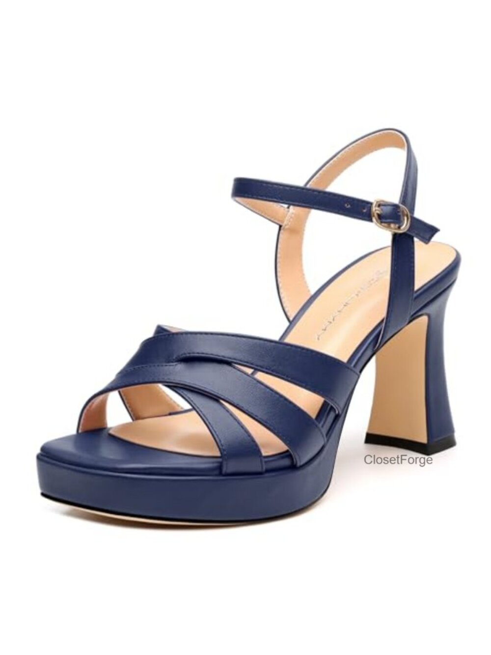 Women Square Toe Platform Block Heel Sandals 3.3''
